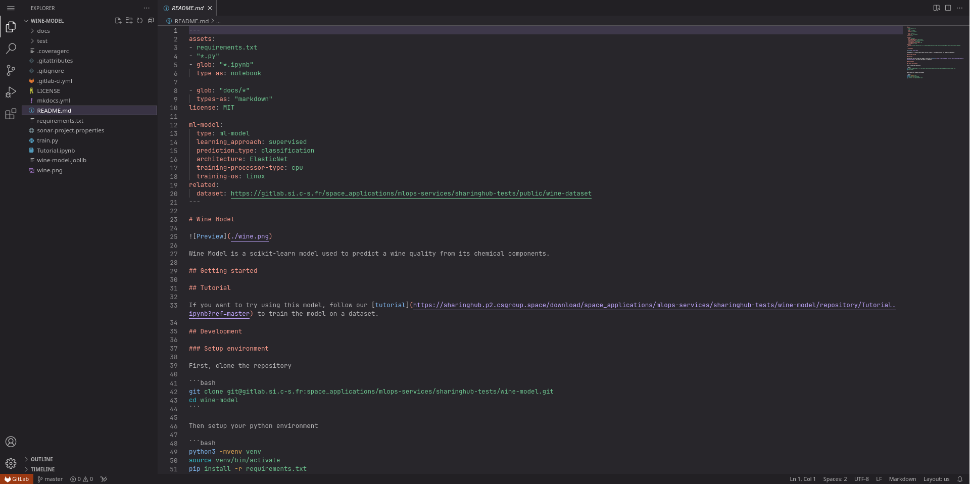 GitLab code editor