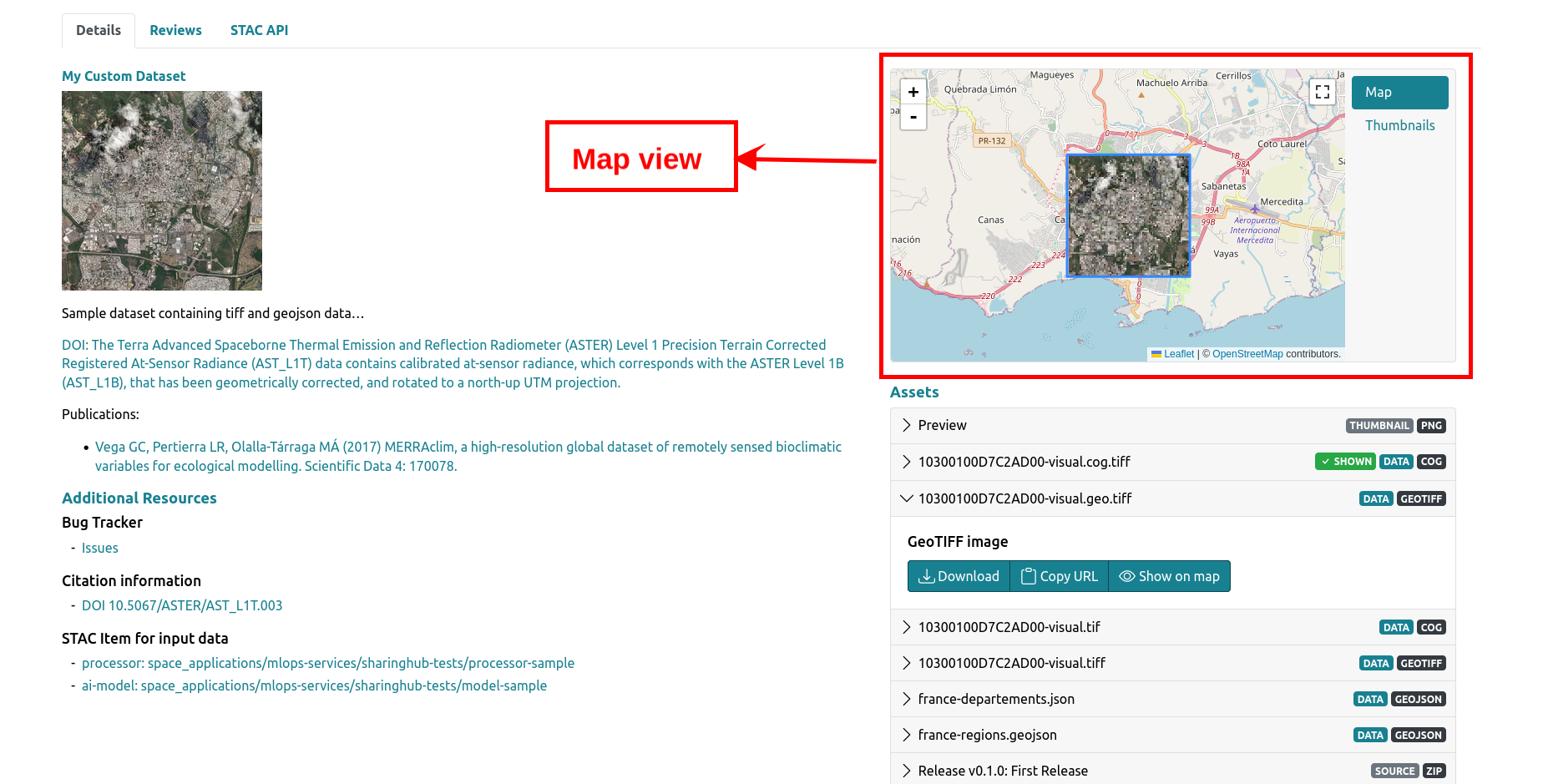Detail tab show map