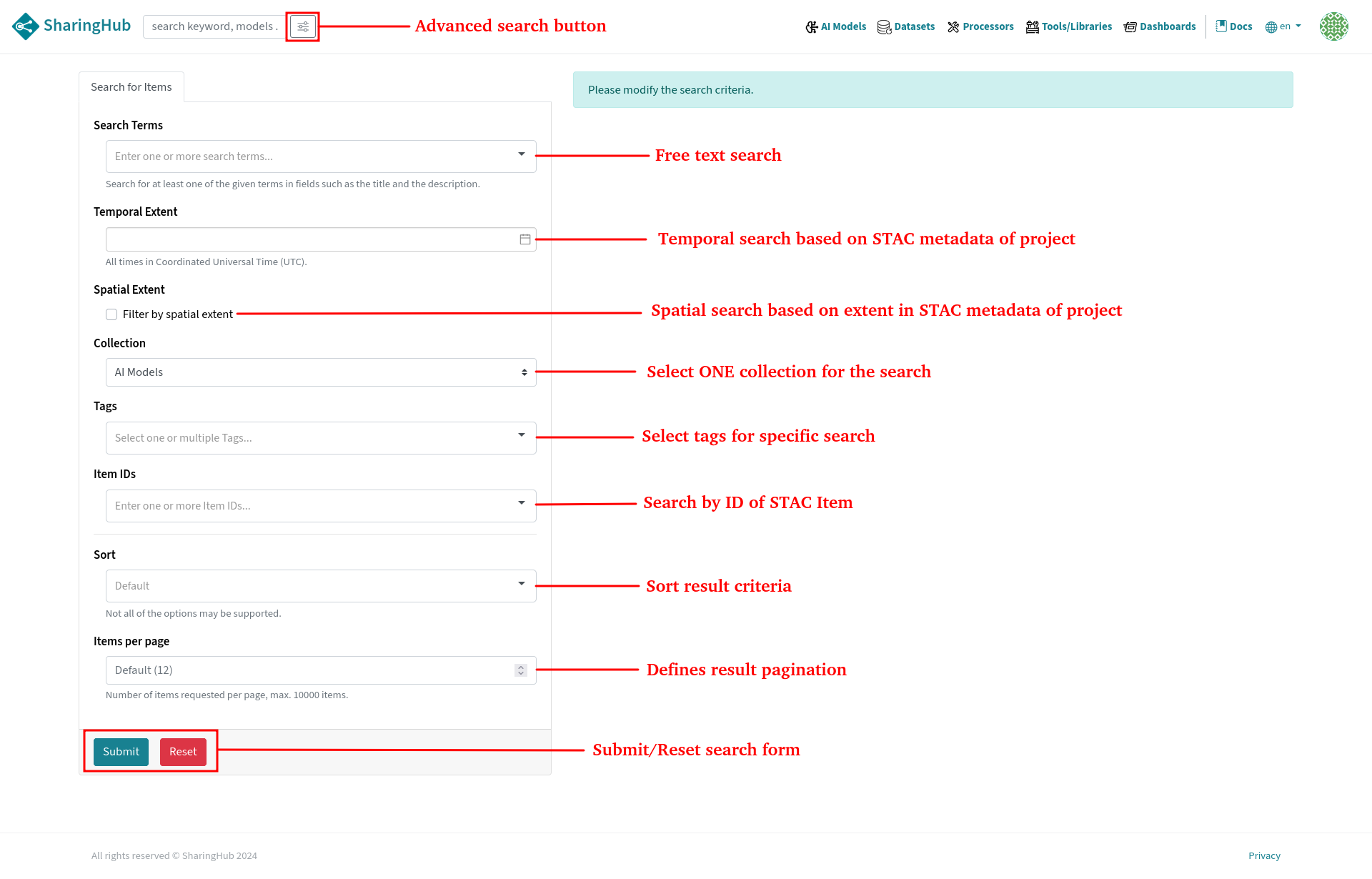 advanced search page